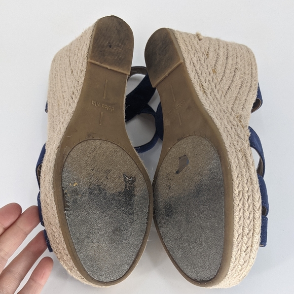 Dolce Vita Blue Suede Espadrille Wedge Sandals - Picture 6 of 9